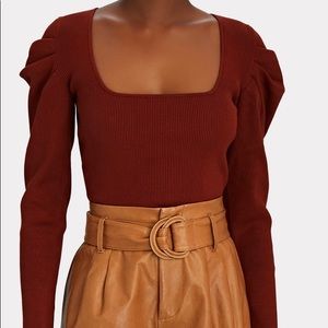 NWT Intermix Rib knit puff sleeve sweater